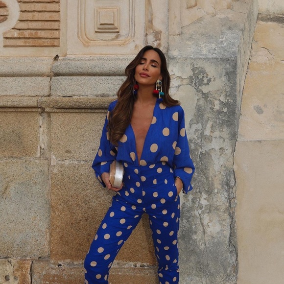 ZARA Polka Dot Linen  Pants - Picture 5 of 9